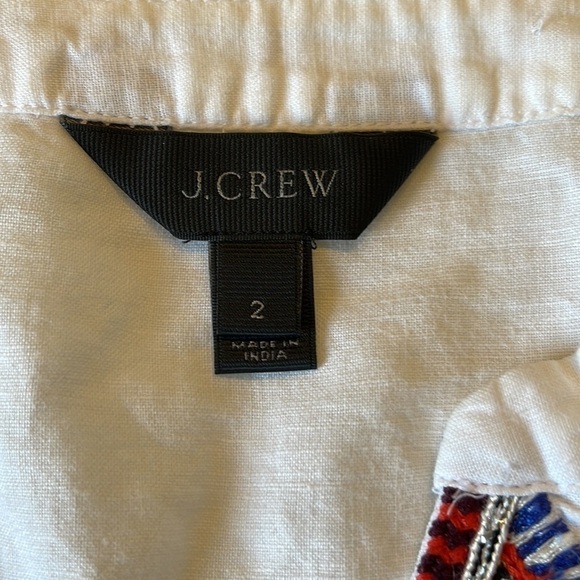 J. crew sunburst cap sleeve embroidered linen & cotton blendTopSize 2. D… - Picture 4 of 9